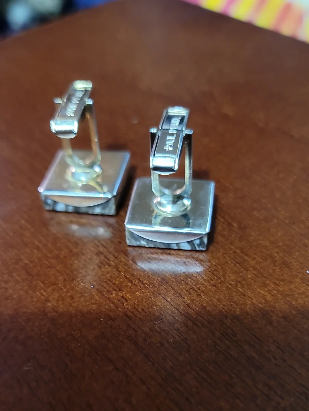 Mid- Century Modern Natural Stone Cufflinks.